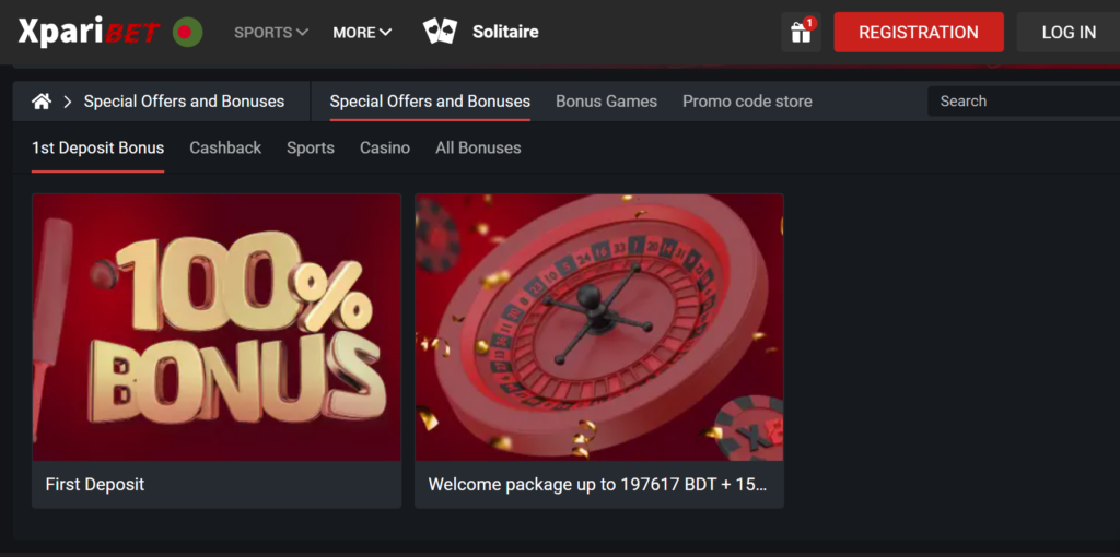 Sign-Up Bonus Xparibet and Special Offers