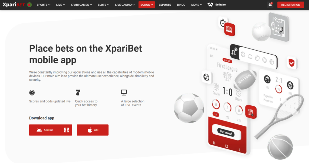 Xparibet App Mobile for Android and iOS