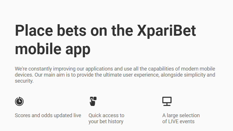 Xparibet App Mobile for Android and iOS